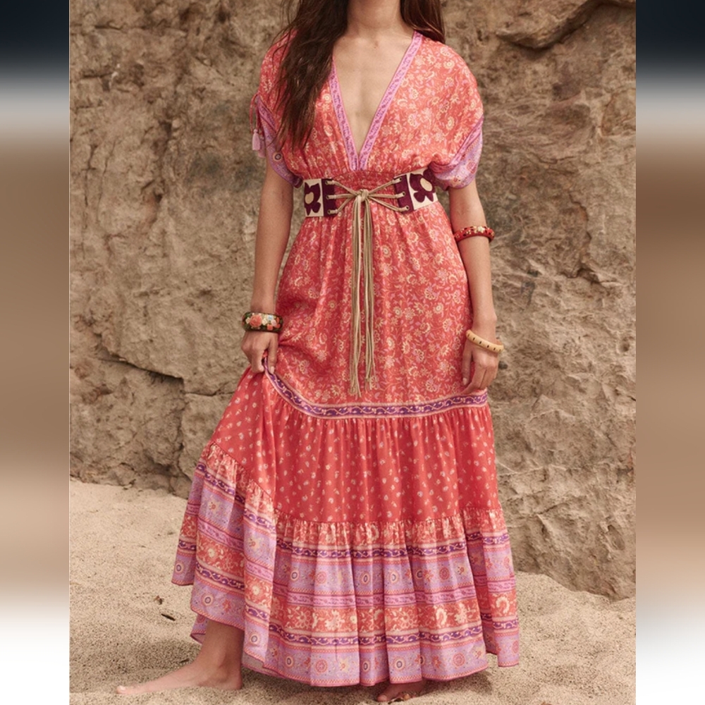 🍒NWT🍒 SPELL SUNSHINE BANDIT GOWN L - Picture 2 of 10